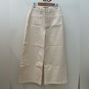 NWT Jcrew wide leg ankle pants. Size: 26 Color: Natural/Cream